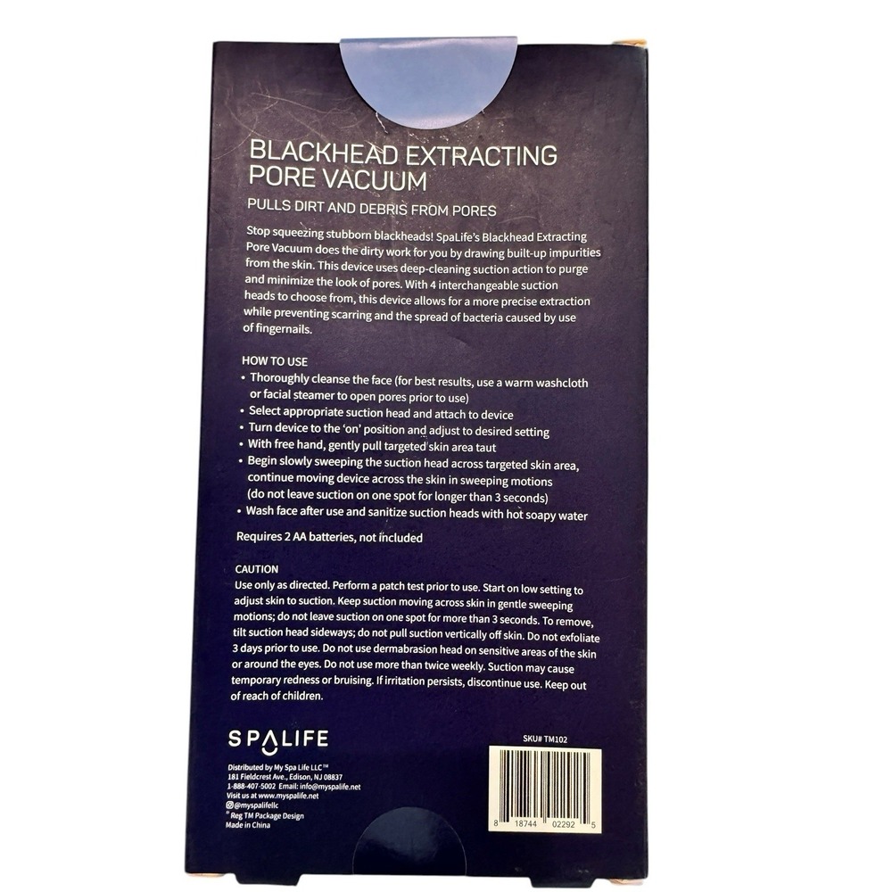 SPALIFE Electric‎ Facial Pore Cleaner Blackhead Remover w/ Attachments - Picture 5 of 8